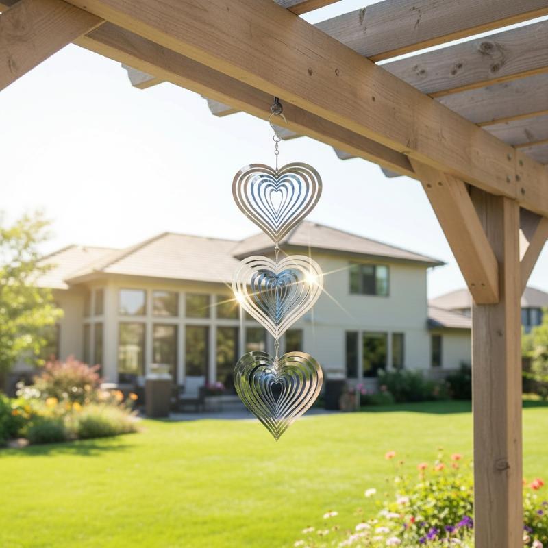 Bird Deterrents For Outside Reflective 3D Stainless Steel Wind Spinners Garden