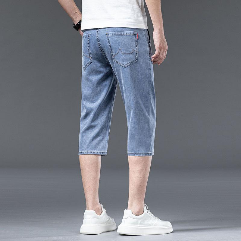 

Летние тонкие джинсовые укороченные брюки для тенниса, узкие и маленькие, прямые, длиной 7/8. 28