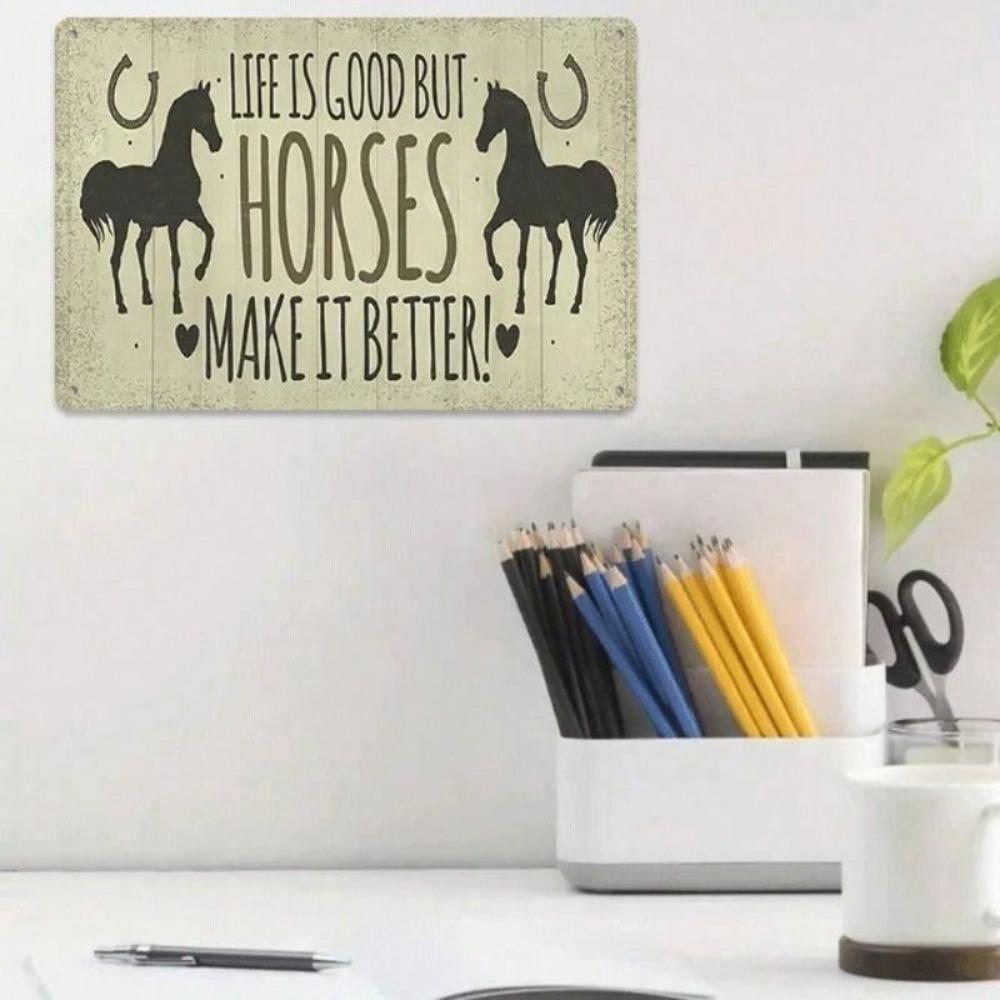 Metal Poster Horse Retro Wall Art Home Bar Garage Decor