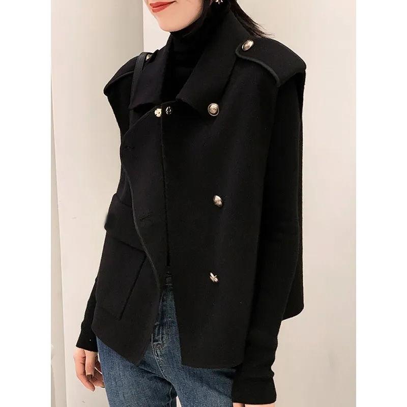 

Тепла та комфортна вовняна жилетка без рукавів для жінок на осінь та зиму XL чорний