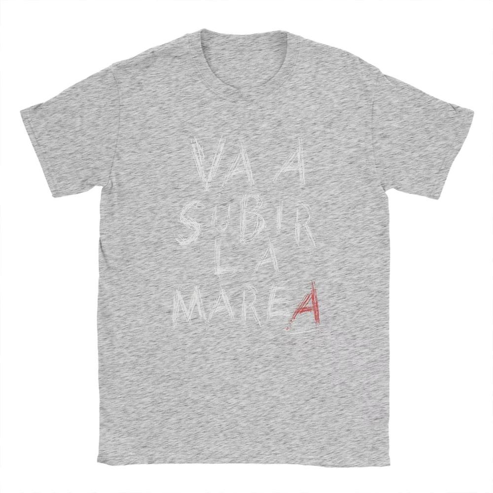 Va A Subir La Marea Spanish Quote Graffiti Text T-Shirt Casual Motivational Unisex Black Cotton Women And Men T-shirts