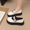 Single shoes 2025 summer new retro small leather shoes women's versatile word with heightening thick sole shallow mouth Mary Jane