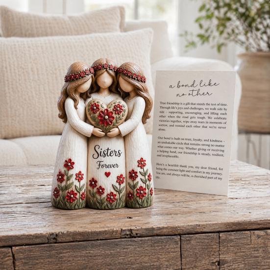 Statuie Frăție, Surori Pentru Totdeauna Sculptură din Rășină Făcută Manual cu 2, 3, 4 Figurine de Surori, Cadouri de Prietenie pentru Femei