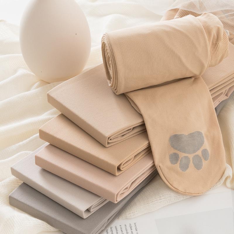 Women's ultra-thin sheer sexy cat paw anti-predator leggings for spring and summer jk Anti-snag pantyhose that can be cut to any length