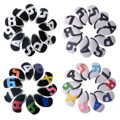 10Pc Waterproof Neoprene Golf Putter Covers Golf Iron Head Covers Golf Club Covers Iron Headcovers Golf Club Head Covers