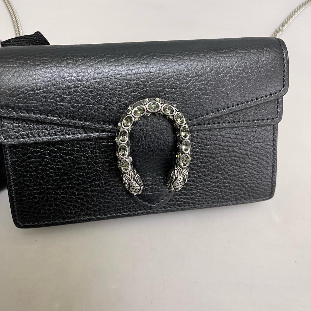 [Pre-Owned] Dionysus Tiger Head Buckle Chain Shoulder Leather Crossbody Bag Mini - Excellent #UR2PHS