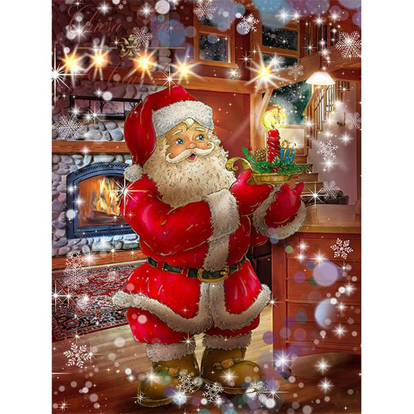 5D Diamond Painting Cartoon Santa Claus Diy Diamond Embroidery Christmas Landscape Cross Stitch Rhinestone Mosaic Christmas Gift