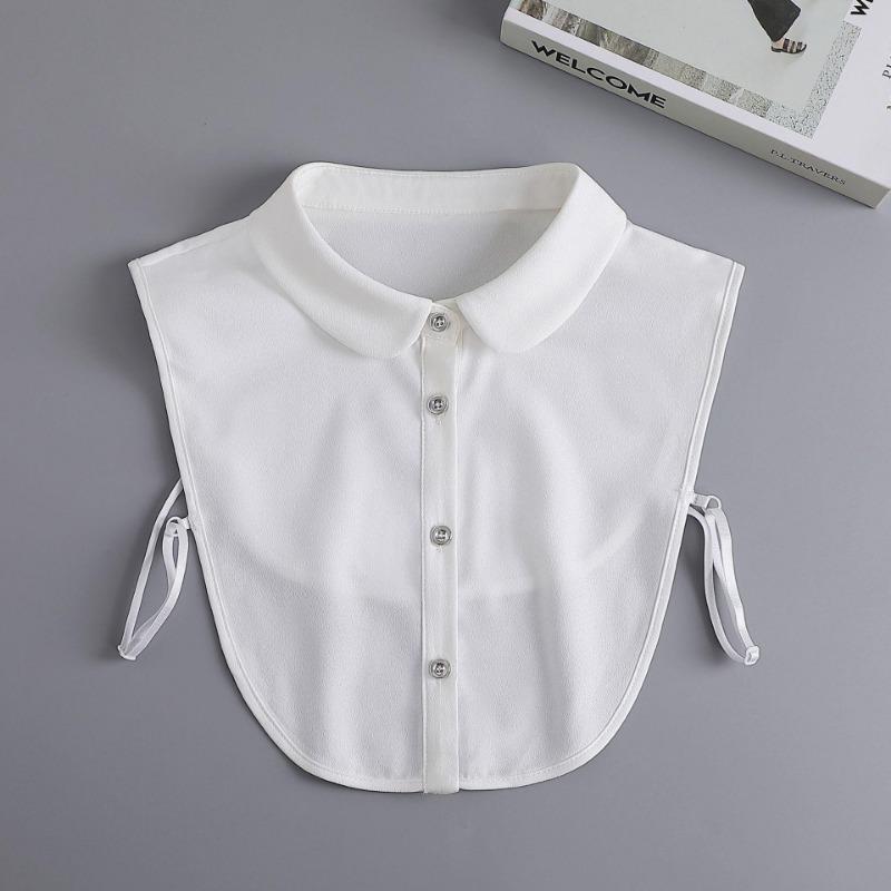 Hollow Lace Chiffon Doll Cotton Fake Collar Blouse Sweater Detachable Shirt Collar False Collar Lapel Women Top Collars Decor