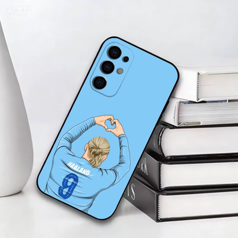 Football E-Erling Haaland Phone Case For Samsung S25,S24,S21,S22,S23,S30,Ultra,S20,Plus,Fe,Soft Silicone Black Cover