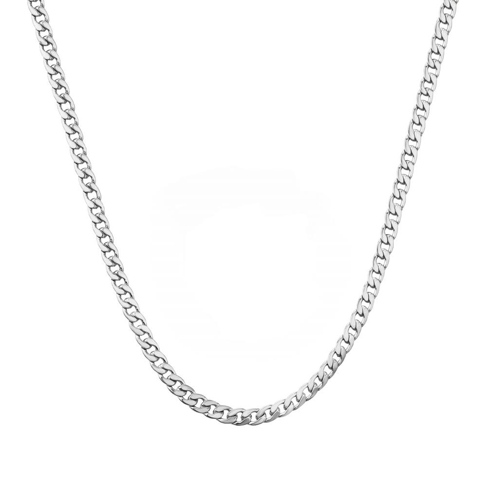 

Hip Hop Curb Cuban Link Chains 4mm Gold Silver Color Stainless Steel Chain Necklaces For Men Women Vintage Jewelry Gift XL287-4 48cm