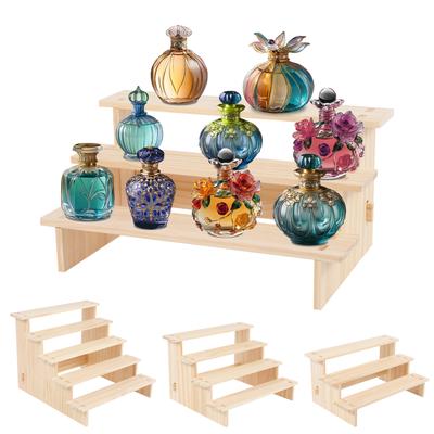 3/4/5 Tiers Wooden Display Stand Riser Perfume Organizer Doll Figure Toy Showcase Dispaly Ladder Shelf Makeup Spice Rack