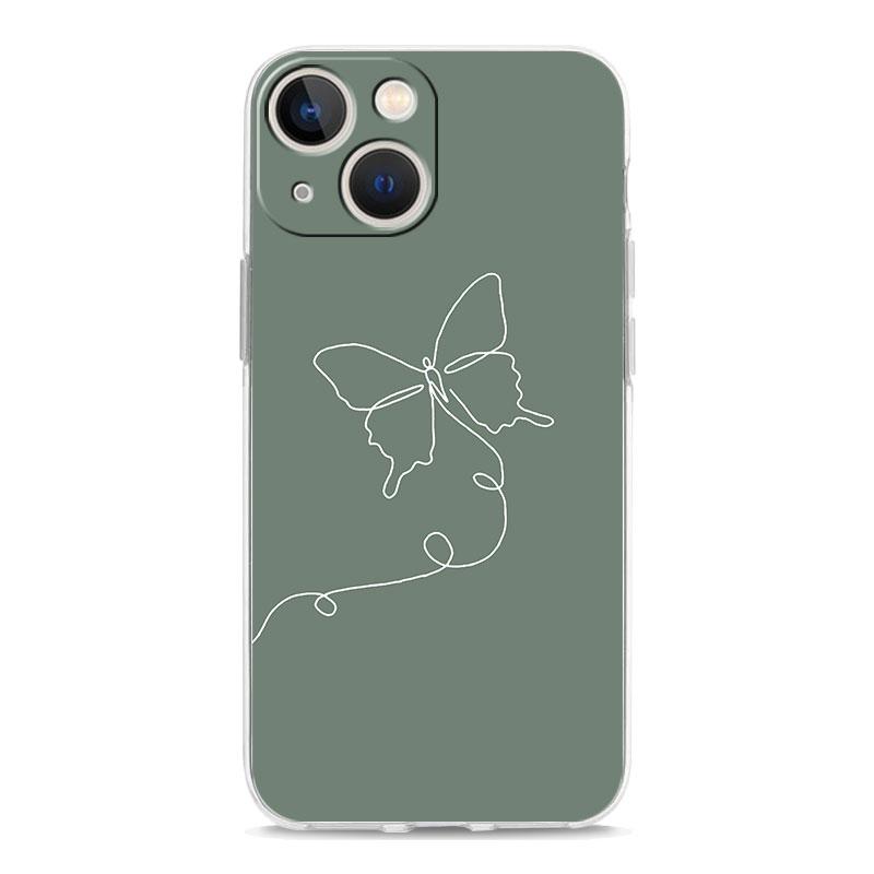 Phone Case For iPhone 15 14 13 12 Mini 11 Pro Max XS X XR 7 8 Plus Clear Shockproof Silicone TPU Cover Flower
