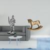 Vintage Knight Rocking Horse Sculpture Creative Tabletop Ornament Artistic Retro Design Figurine for