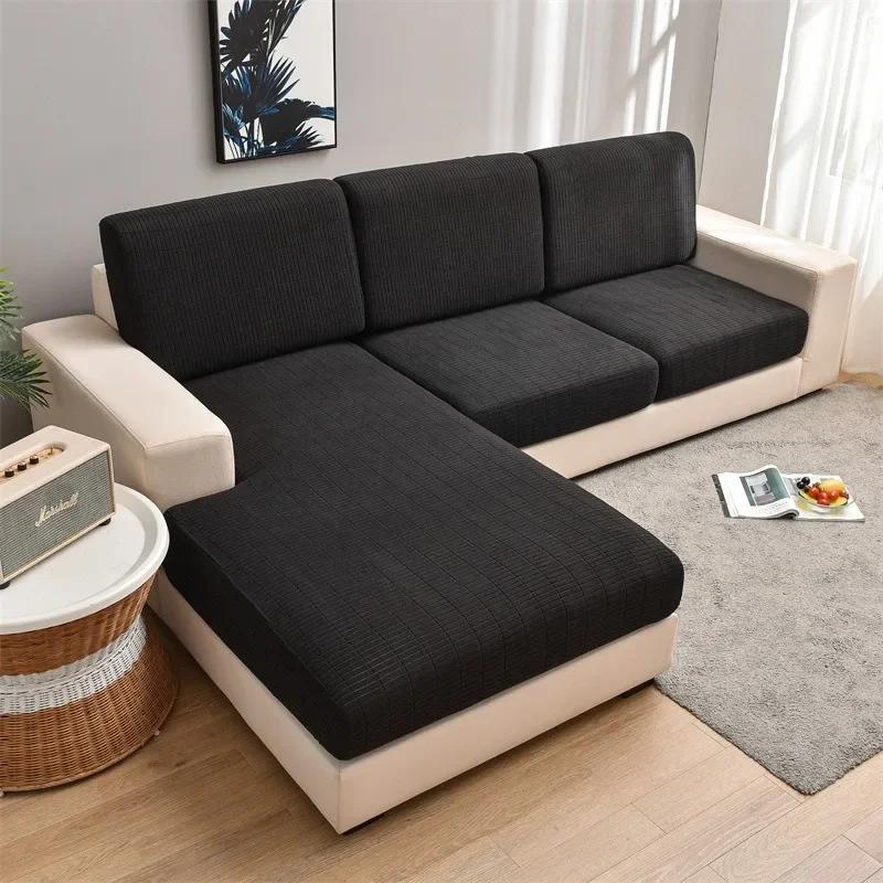 Jacquard Sofa Seat Cushion Cover Stretch Washable Removable Slipcover Sofa Cover Sofa Slipcovers Furniture Protector L-Shaped