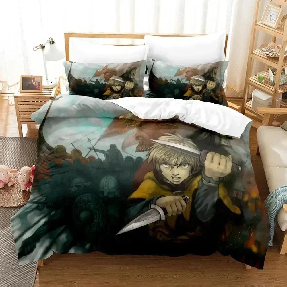 Anime Vinland Saga Bedding Set Duvet Cover Bed Set Quilt Cover Pillowcase Comforter King Queen Size Boys Adult Bedding Set