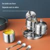 Chuisanhai 304 Stainless Steel Rotating Spice Jar Set (3-Piece)