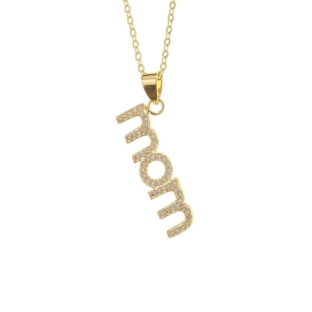 

Jewelry MOM Necklace Aesthetic Gift for Mother s Day Trendy Zircon Letter Clavicle Chain Mom Gift Style 3