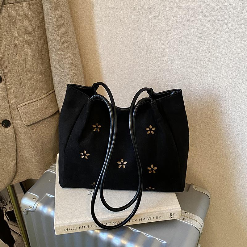 Suede Bag Women's 2025 New High-end Retro Underarm Bag Commuter Tote Bag Large-capacity Shoulder Bag