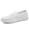 New Shoes for Men Genuine Leather Casual Driving Shoes Fashion Slip-on Loafers Summer Breathable Microporous Leather Sandals