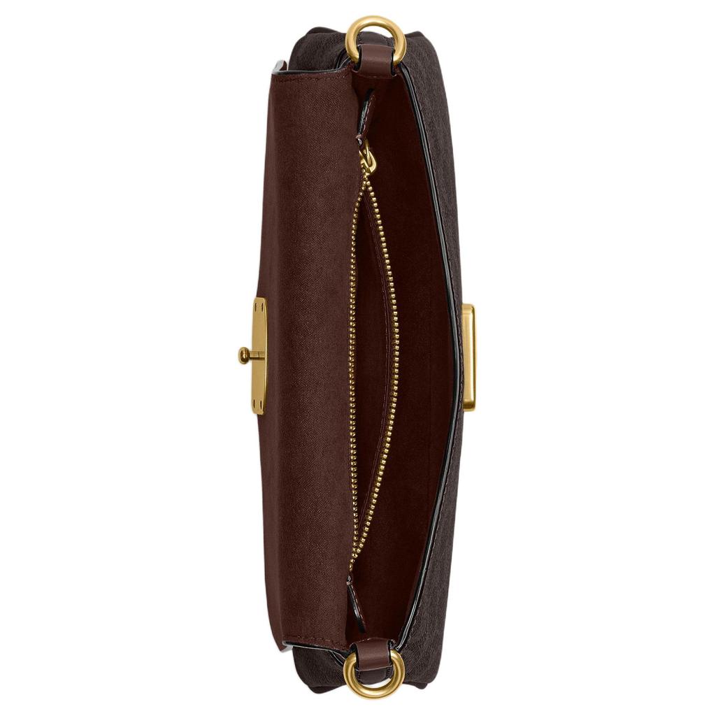 Coach Jet 25 Classic Logo Coated Canvas And Leather Crossbody Bag Medium Women Bags Maple-Brown CBA83-B4YDT