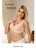 European & American Plus Size Front Closure Push-Up Bra, Women's Fixed Cup Vest Style