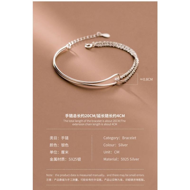 Double Layer Curved Tube Starry Asymmetric Bracelet Fashion Light Luxury Personalized Women Jewelry