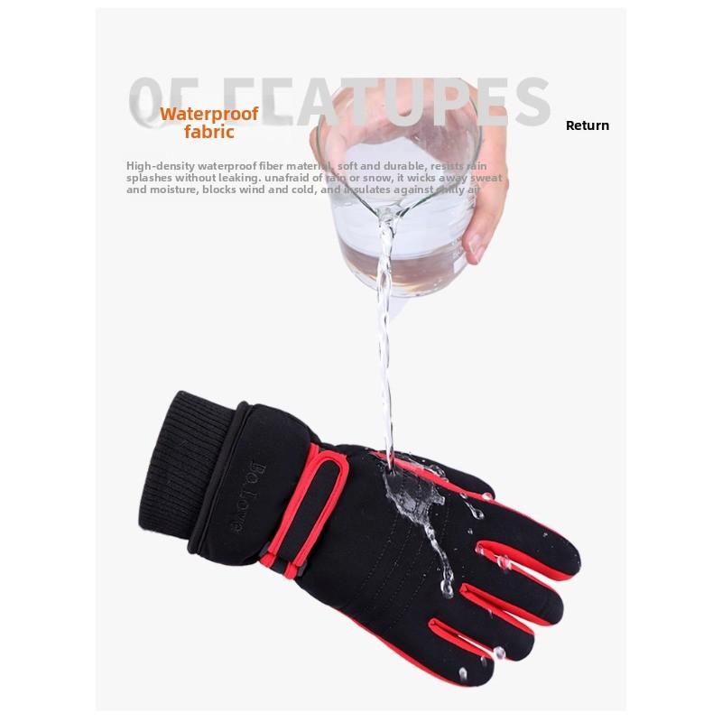 Winter warm gloves - fleece lined, extra thick, touchscreen compatible, full finger - ideal for cycling and skiing