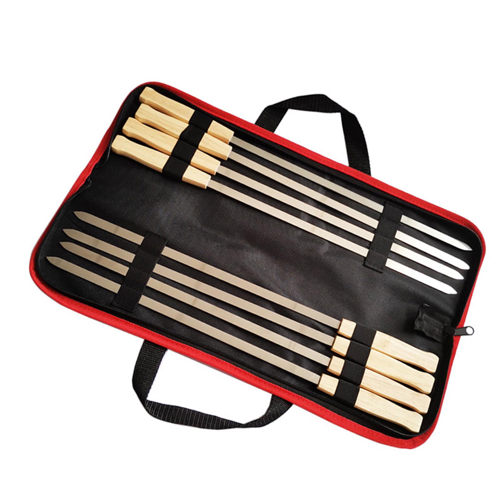 

8 шт. шампуров для барбекю из нержавеющей стали, палочки для жарки для барбекю с деревянной ручкой для кемпинга, гриля