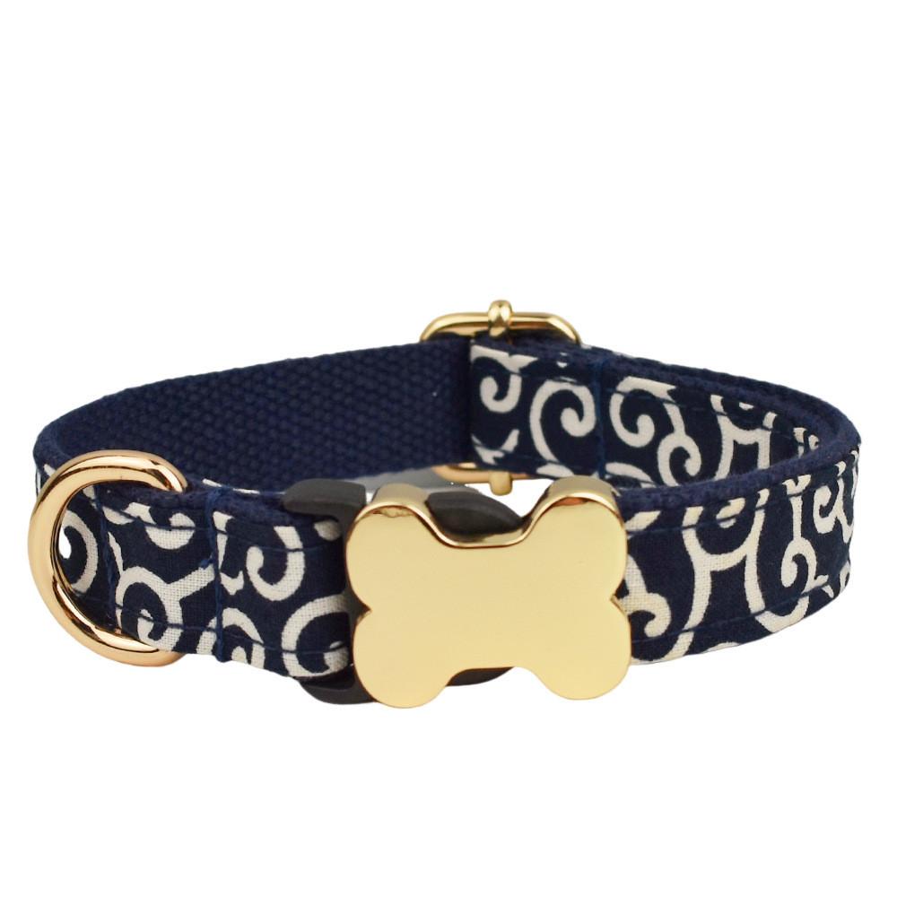 Pet Dog Collar With Printed Design And Bone Decoration For Small Medium Large Pets