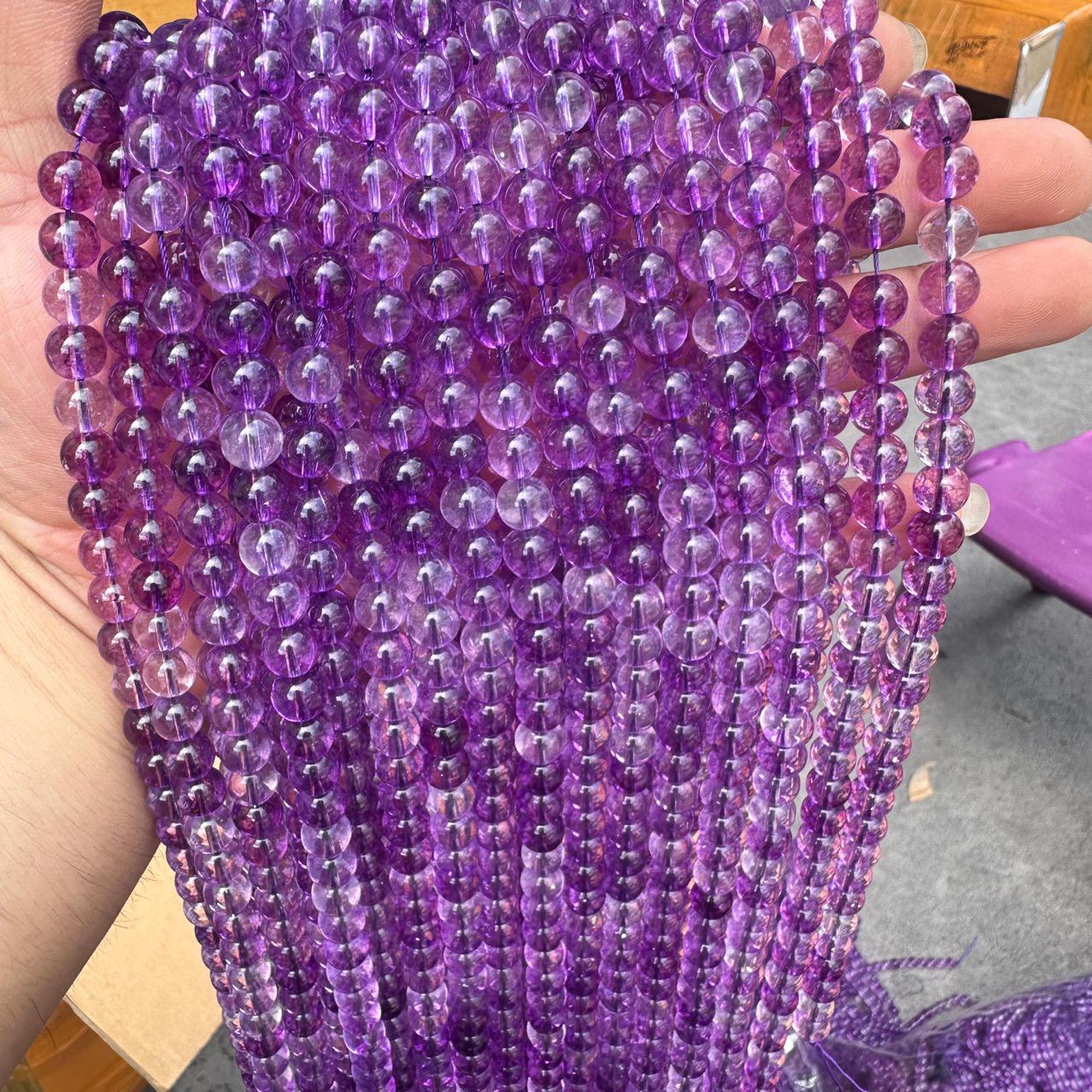 

Бусины Имитация Аметиста Фиолетовый Фантом для DIY Ювелирных Изделий - Полуфабрикаты для Браслетов и Ожерелий 6mm / approx. 60 beads per strand