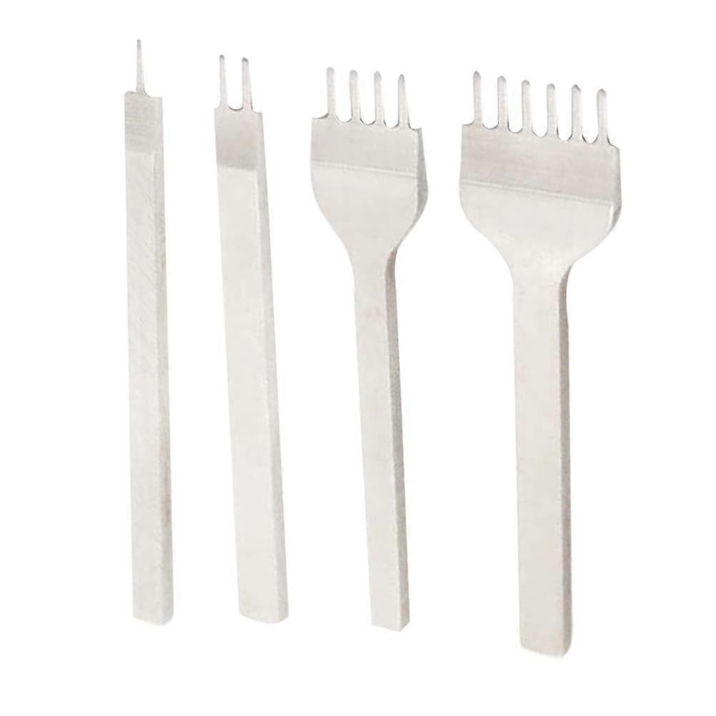 Punching Tools Hole Punch Set Tools White Steel 5Mm Spacing For Diy Projects 4Pcs