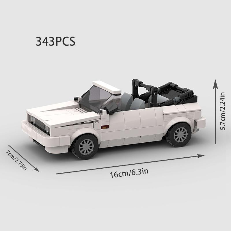 

Cabrio Open Cars City Sport Racers Runabout Building Blocks Bricks Vehicle Kids Toys Gift MOC Golf MK1 Cabriolet