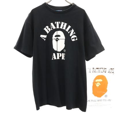 Made In Japan Short Sleeve T-shirt L Black A Bathing Ape (with Bag) Men's Used