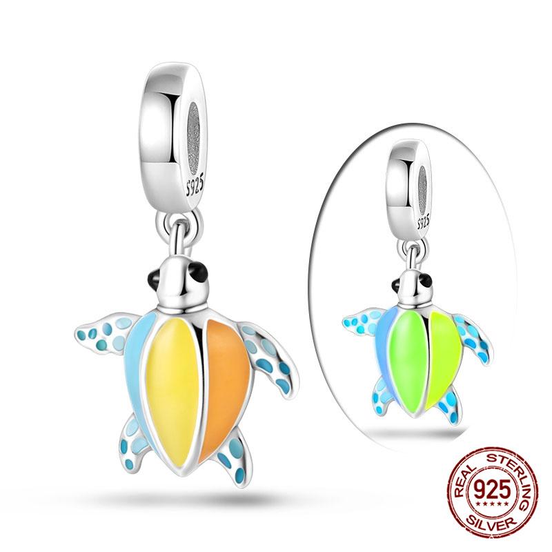 Authentic 100 copper Shell Luminous Bead Charms Crab Octopus Charm Bead Charms Compatible With Authentic Bracelets Do It Yourself Jewellery Making Wo