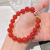 10Mm Autumn And Winter Natural Ice-Permeable Pigeon Blood Red Chalcedony Agate Bracelet Bracelet