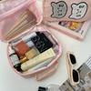Ins Cute Cartoon Cat Cosmetic Bag Makeup Organizer Female Large Capacity Portable Wash Bag with Net Pocket Cosmetic Storage Bag