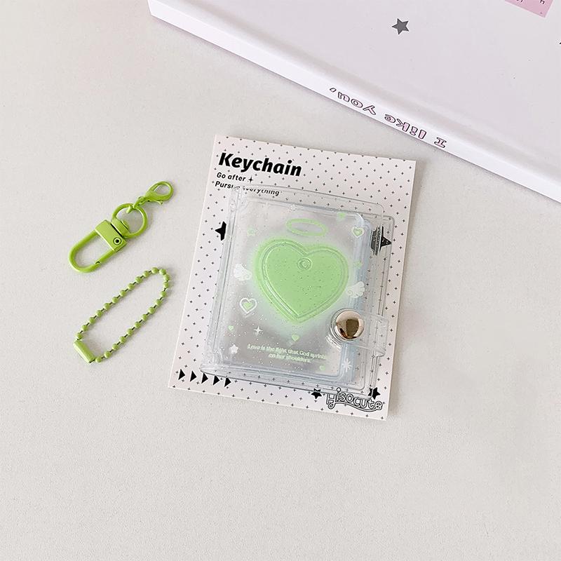 32 Pockets Photo Album 2 Inch Love Heart Hollow Picture Storage Case Keychain Kpop Card Binder Name Card Book Photocard Holder