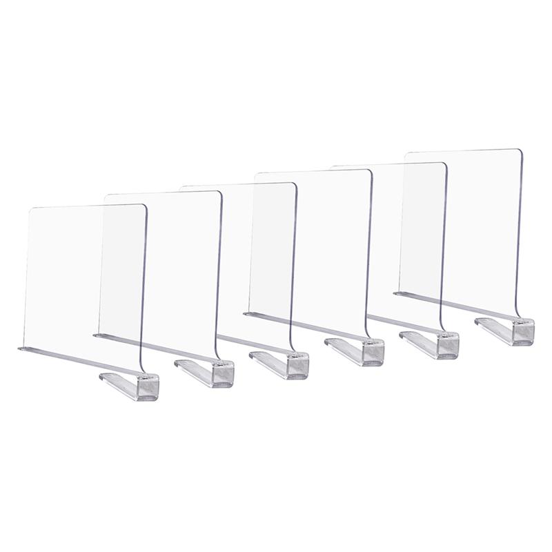 M-Modern-Transparent Shelf Dividers For Closet Organization - Wardrobe Organizer, Cupboard And Bookcase Partition Baffles