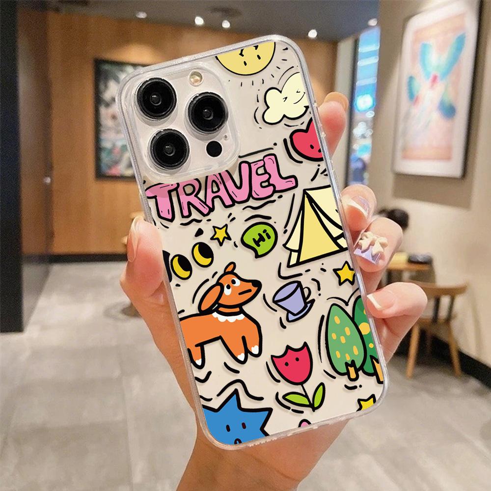 Acrylic Phone Case for iPhone 11 12 13 14 Pro 12 14 16 Pro Max for Samsung A16 A36 A56 S24 FE High-quality Painted Anti-fall Mobile Phone Case