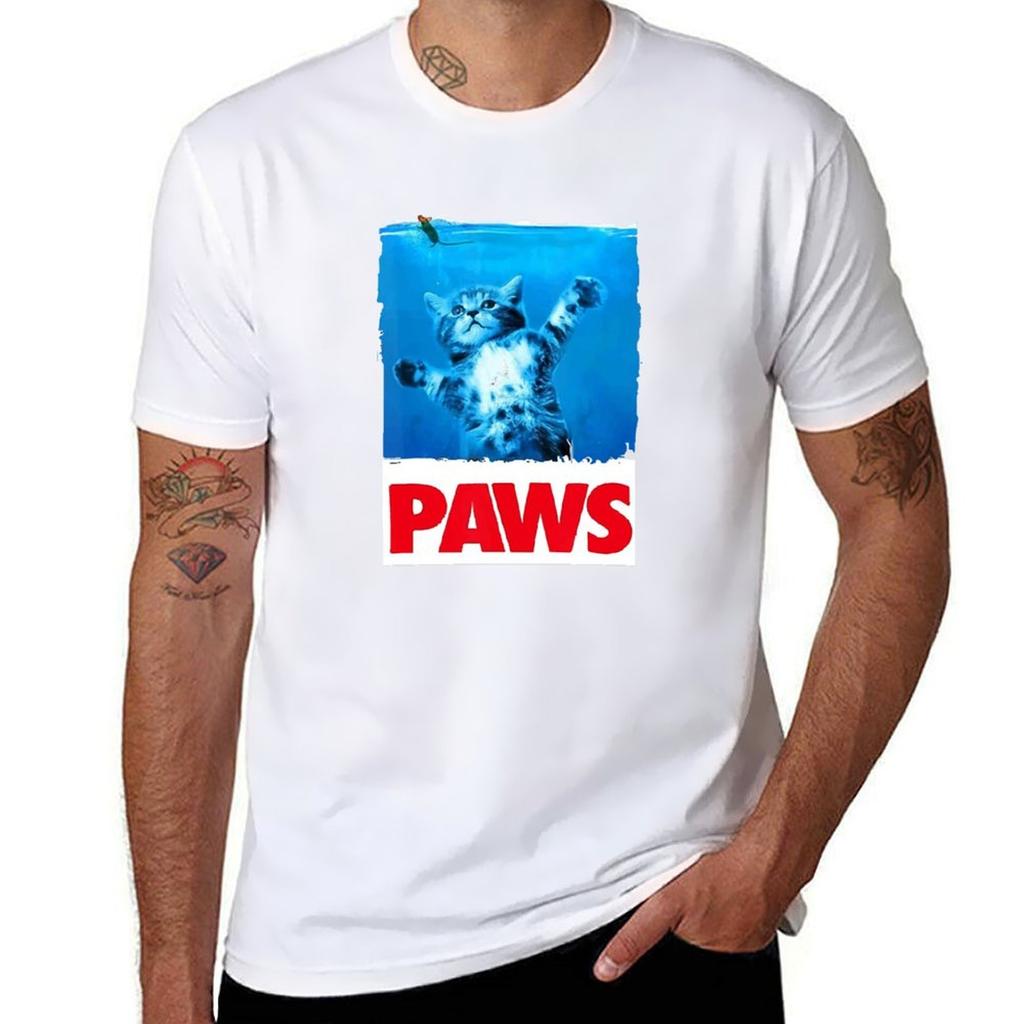 Paws Cat And Mouse Top Cute Funny Cat Lover Tshirt Soft Lightweight Cotton Tshirt