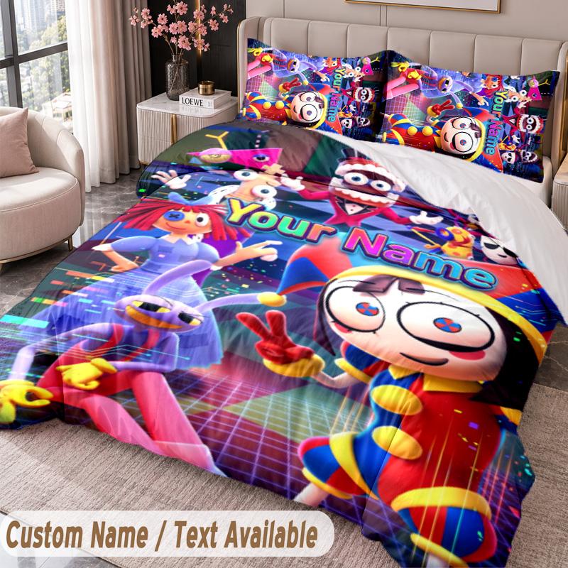 Custom Name Text 3Pcs Bedding Set The Amazing Digital Circus Duvet Cover And Two Pillowcases