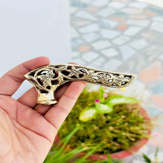 91.44 cm Victorian Flower Engraved Walking Stick, Royal Head Handle Special Carving Design Walking Stick, Brass Wooden Cane