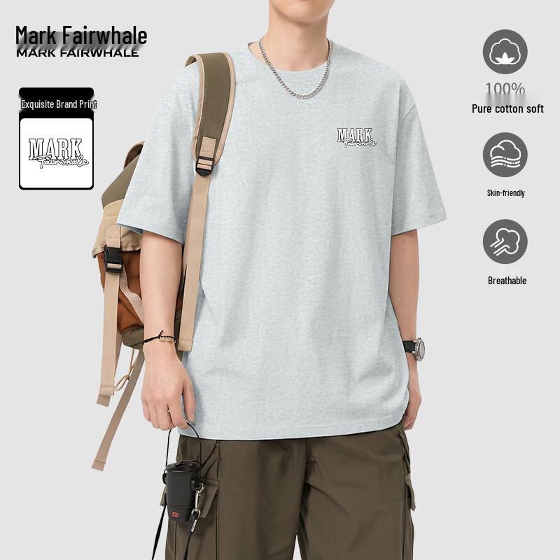 Mark Fairwhale Men's Summer Loose-Fit Cotton T-Shirt