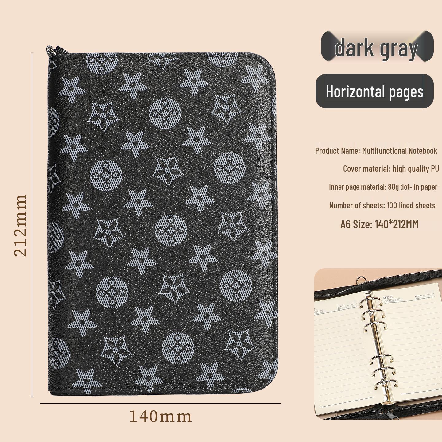 Business PU Leather Multifunctional Planner: A6 Notebook, A5 Notepad, Zippered Bag & Money-Saving Accounting Book