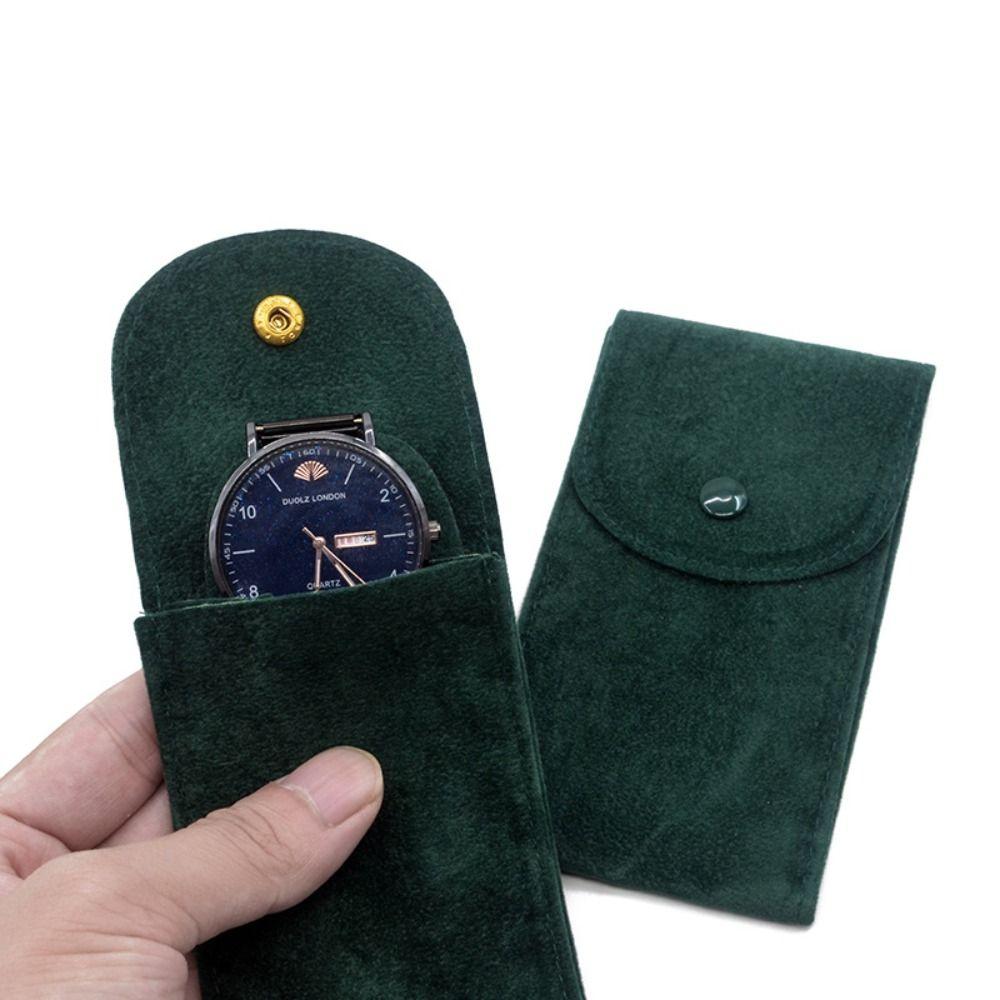Velvet Watch Case Anti-dust Watch Packaging Bag Soft Snap Watch Bag  Male