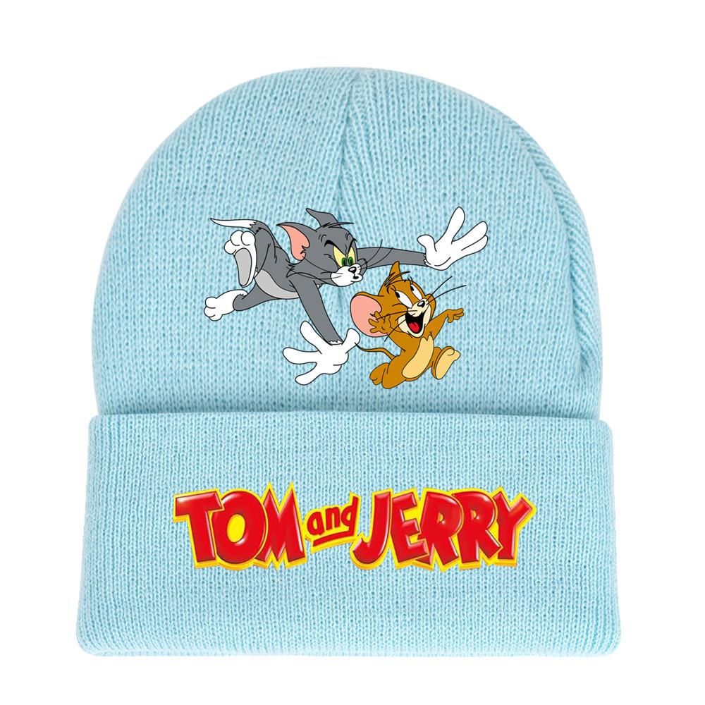 Jerry And Tom Cartoon Print Knitted Hat Hip Hop Cap Outdoor Fashion Gift Unisex