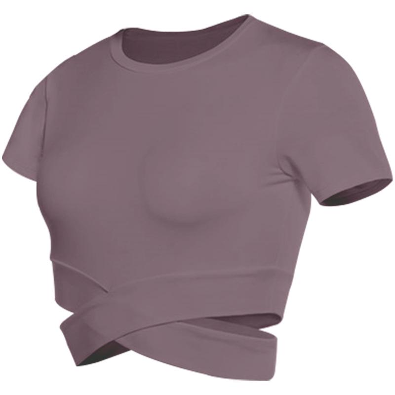 Women's Slim-Fit Quick-Dry Breathable Cropped Yoga Fitness T-Shirt (Style WA56)