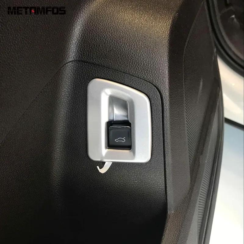 Interior Accessories For Volkswagen VW Atlas Teramont 2017- Carbon Fiber Rear Trunk Tail Door Switch Button Cover Trim