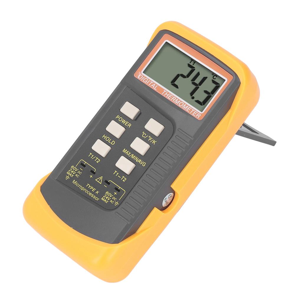 Digital K Type Thermometer Contact Double Probe Temperature Meter ?50.0?1370 Degree DC60V AC24V