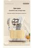 Bamboo Wood Grain Chopstick Holder with Draining Rack